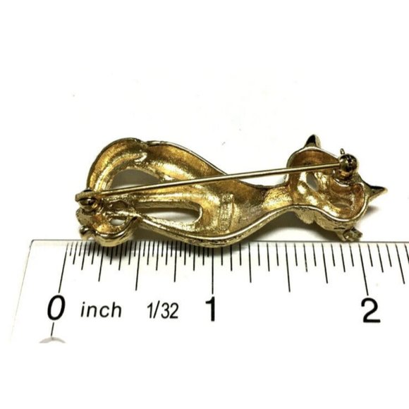 Vintage MONET Gold Retro CAT Brooch PIN Siamese Kitty Mint Condition signed - Picture 6 of 6